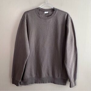 Berkley Jensen Taupe Grey Classic Crewneck Sweatshirt Womens Medium Minimalist